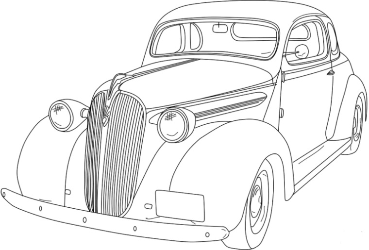 1930 Chevy Coupe Kleurplaat