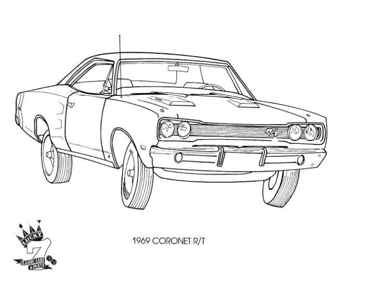 1969 Dodge Charger Rt Kleurplaat