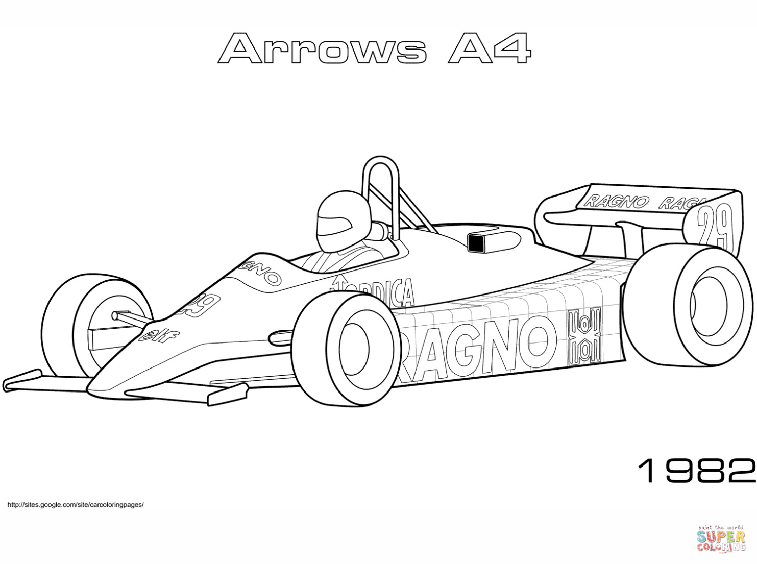 1982 Arrows A4 Kleurplaat