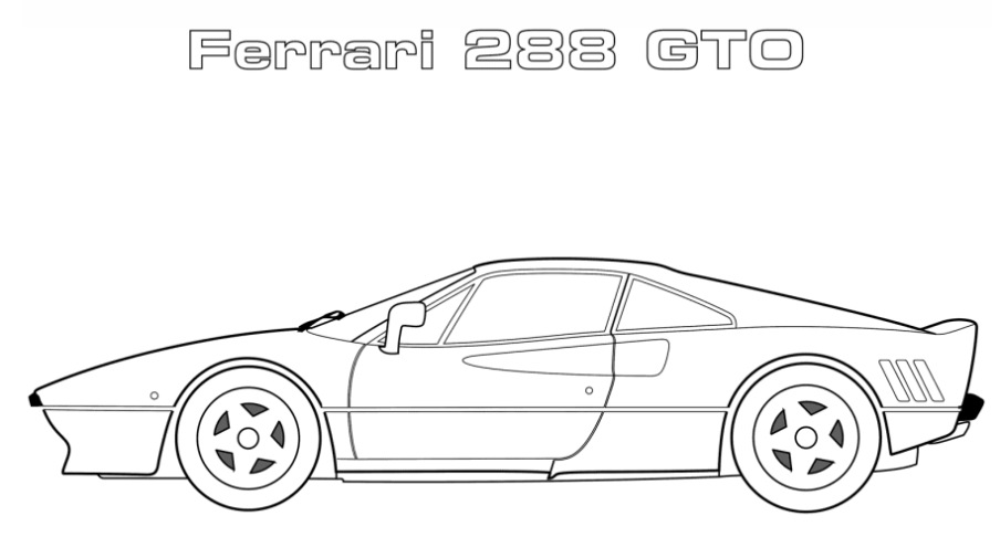 1984 Ferrari 288 Gto Kleurplaat
