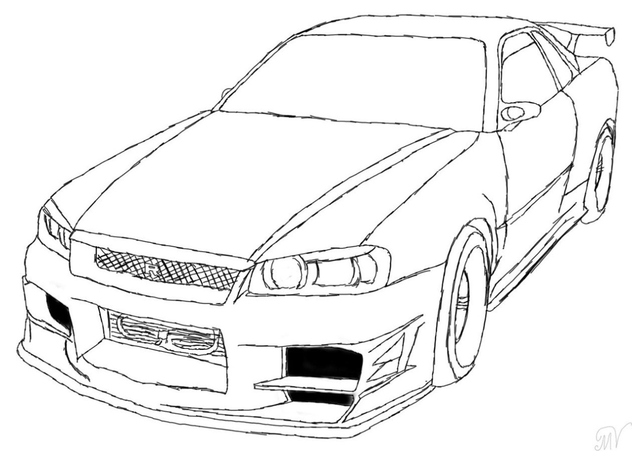 1999 Nissan Skyline Gt-r Kleurplaat