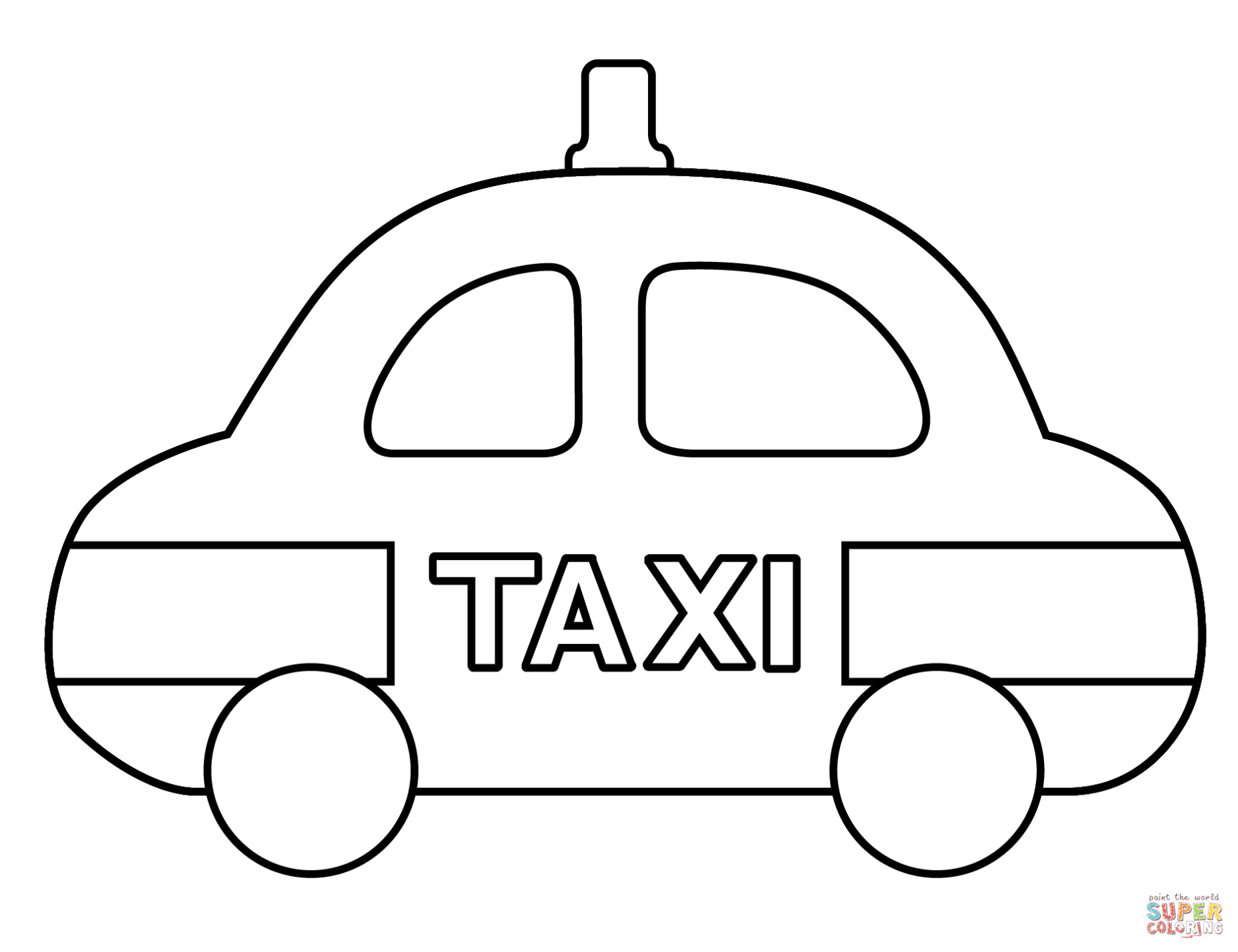Aankomende Taxi Kleurplaat