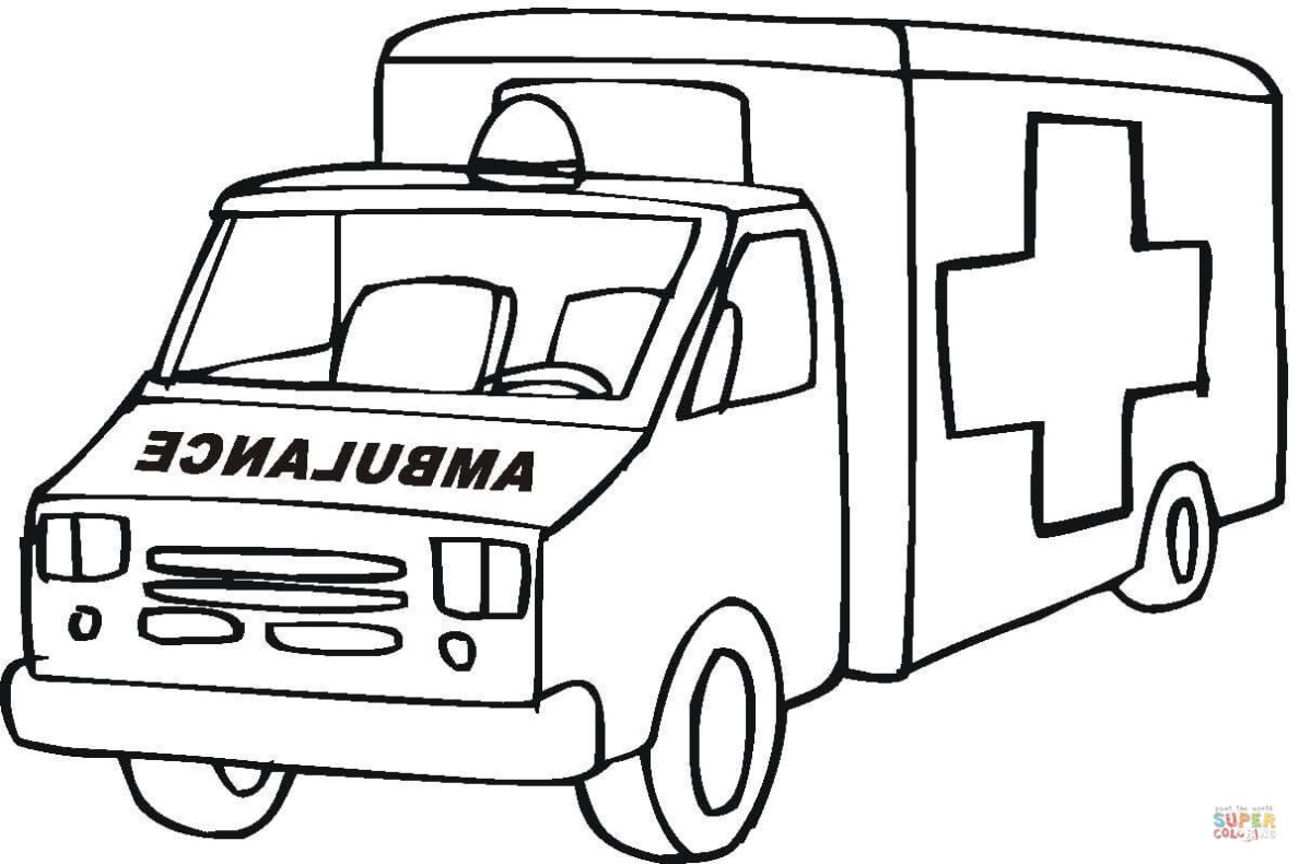 Ambulance Noodhulpauto Kleurplaat