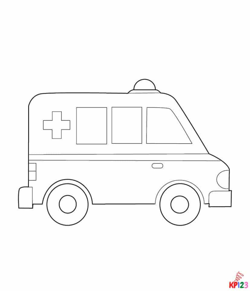 Ambulance Schets Kleurplaat