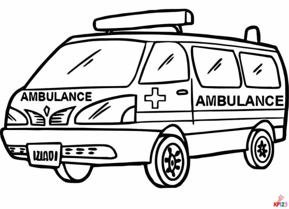 Ambulance Schets Kleurplaat