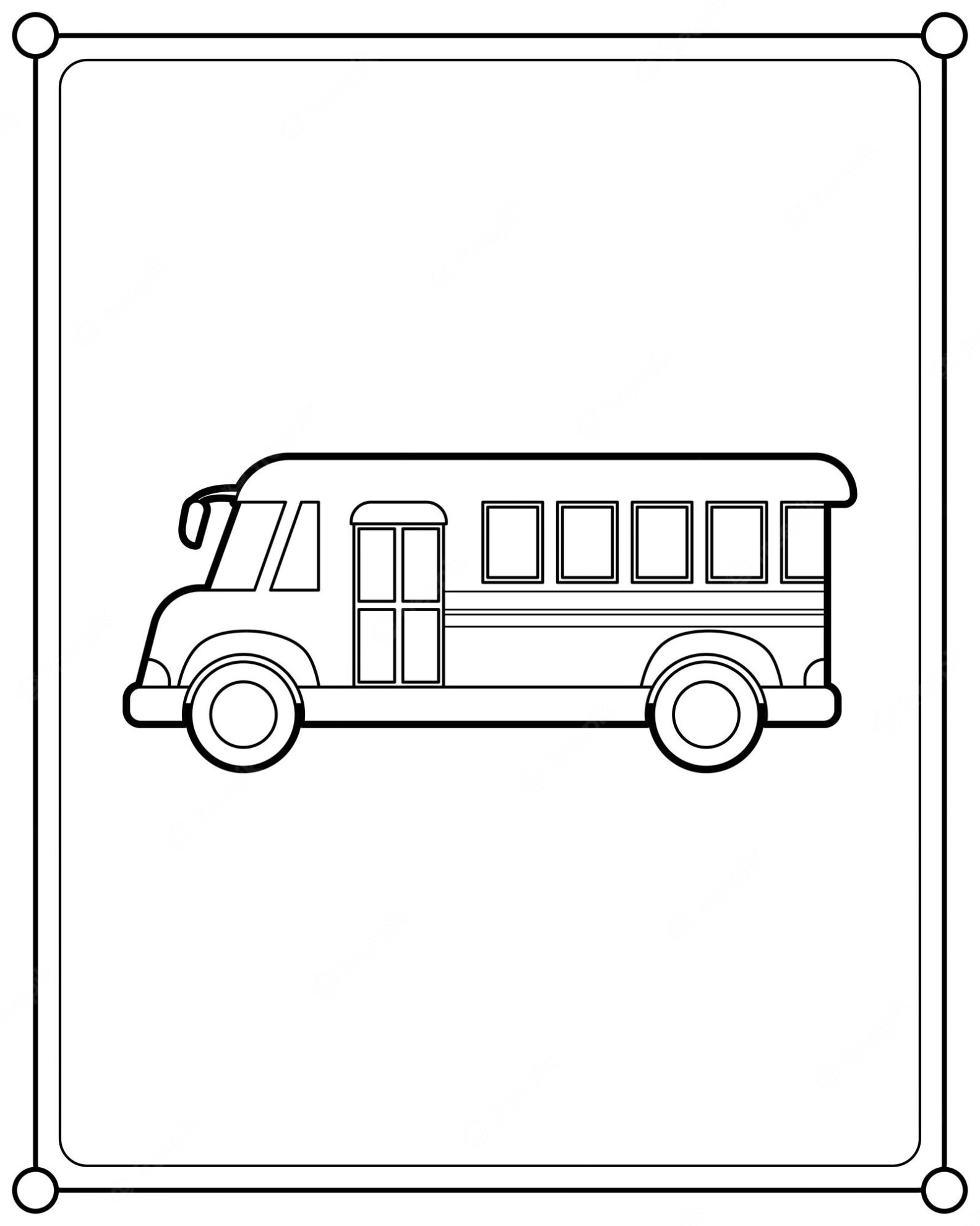 Amerikaanse Schoolbus Kleurplaat