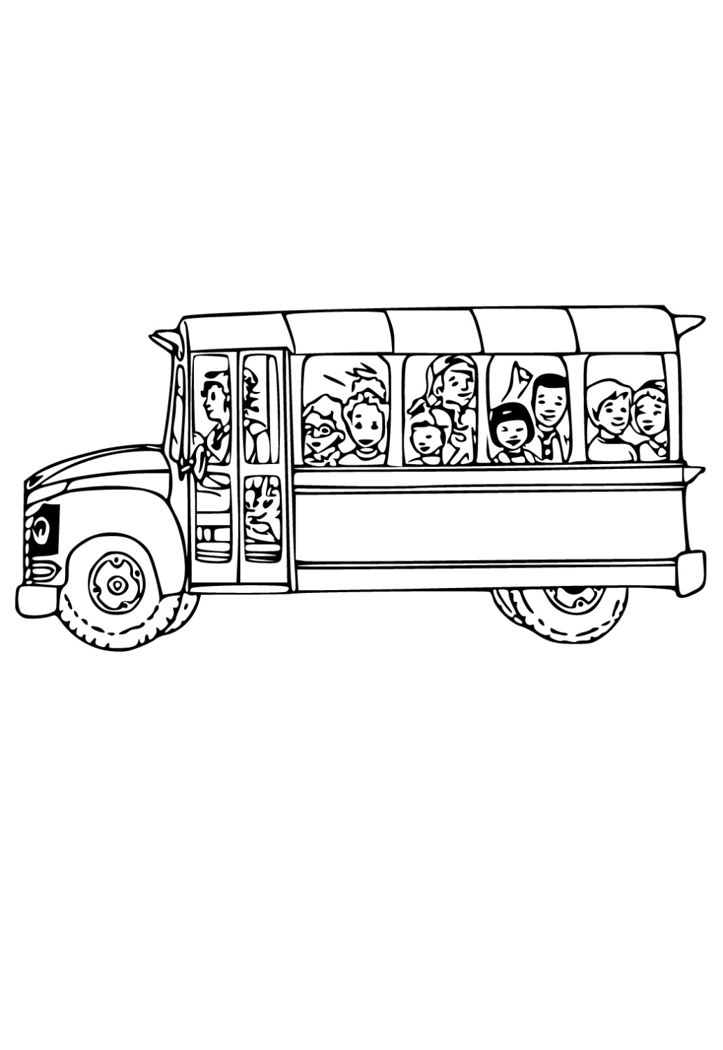 Amerikaanse Schoolbus Kleurplaat
