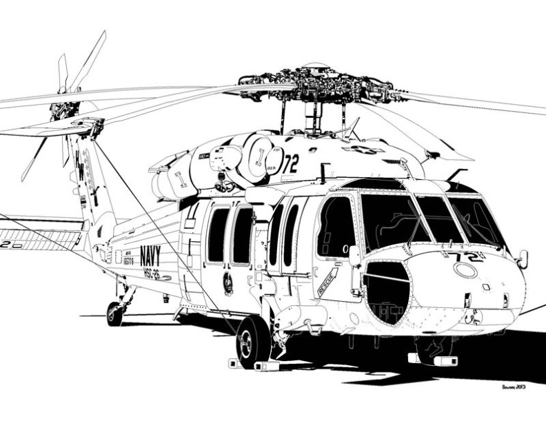 Black Hawk Helikopter Kleurplaat