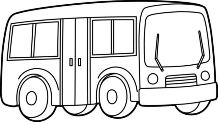 Cartoon Bus Kleurplaat