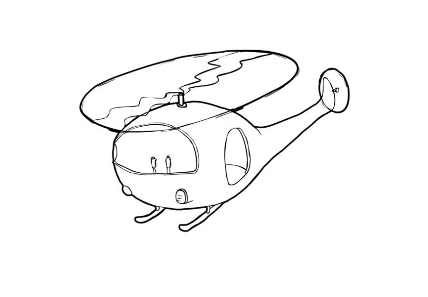 Cartoon Helikopter Kleurplaat