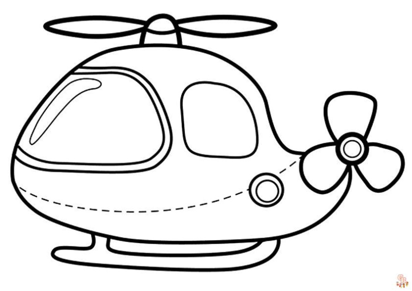 Cartoon Helikopter Kleurplaat