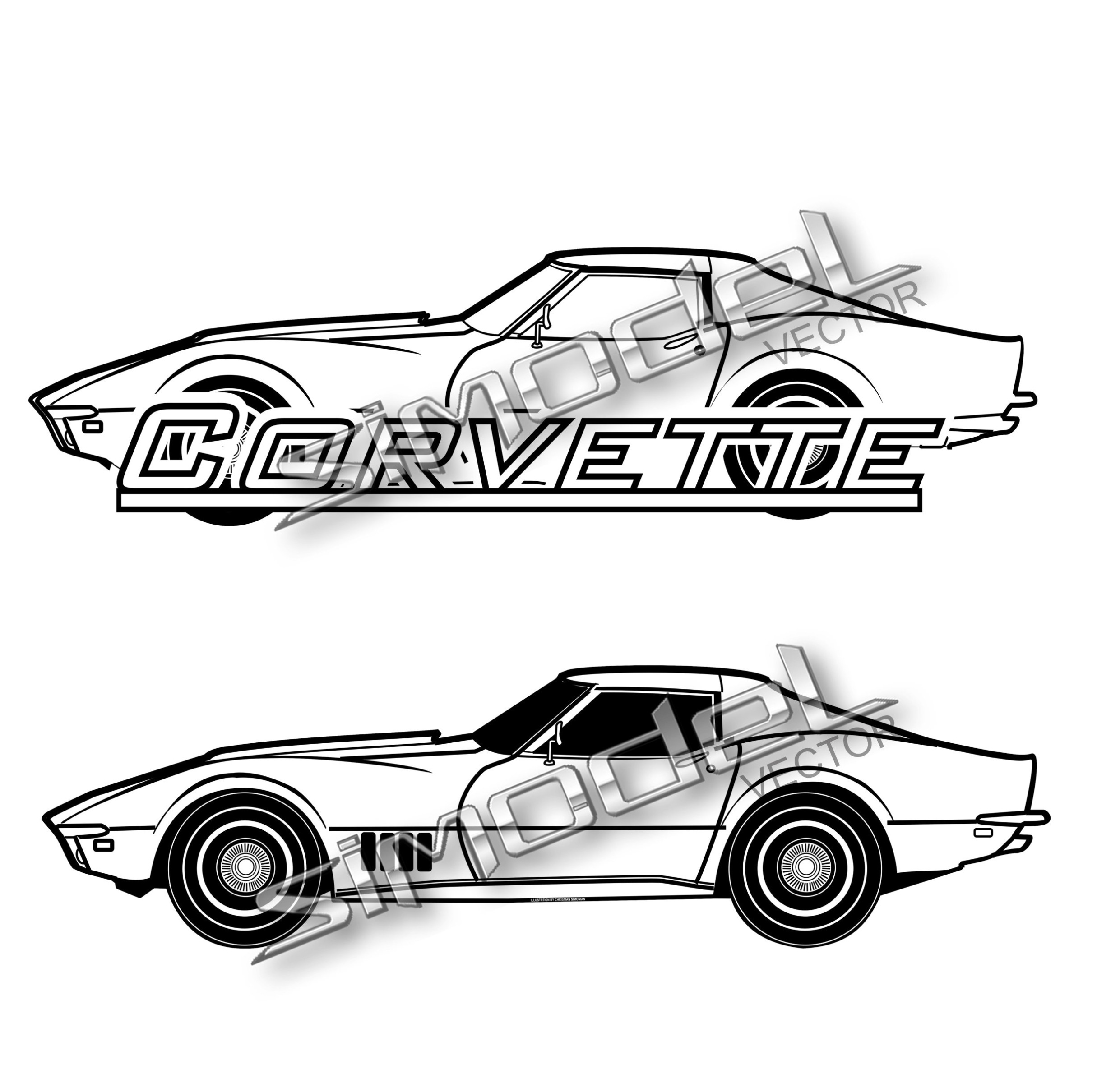 Chevrolet Corvette Kleurplaat