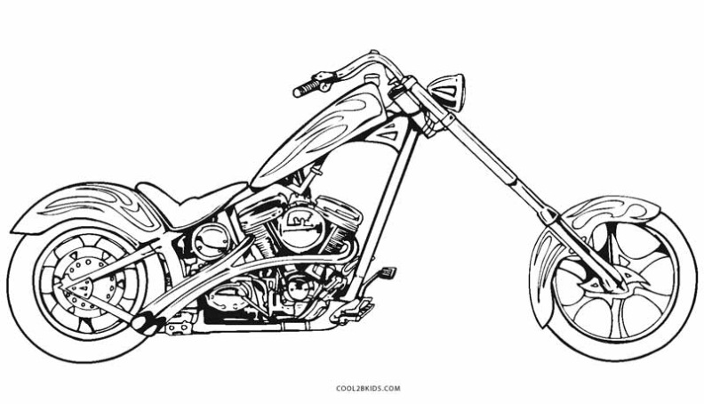 Chopper Motorfiets Kleurplaat