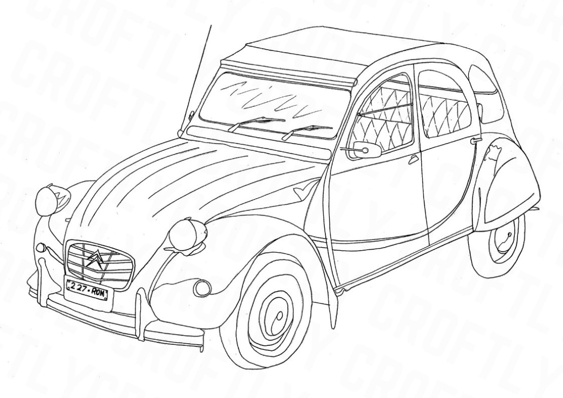 Citroën 2cv Kleurplaat