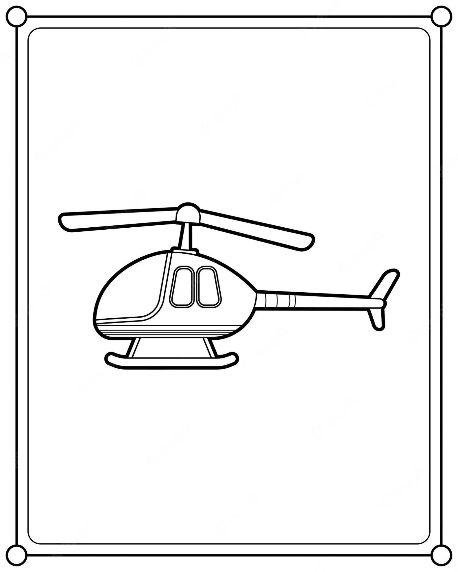 Civiele Helikopter Kleurplaat