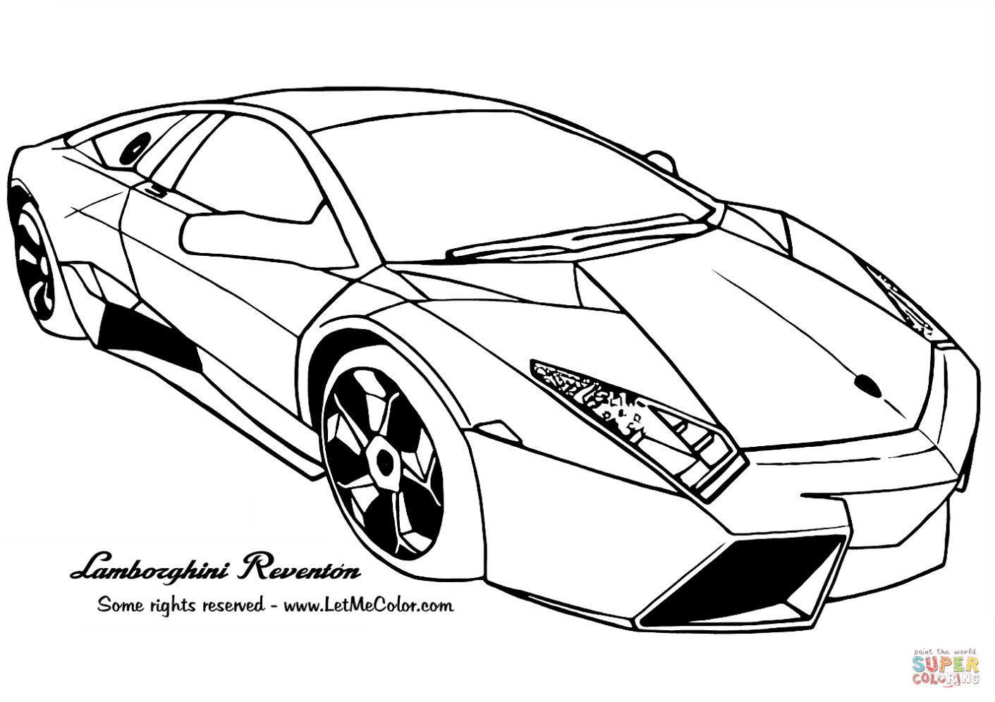 Coole Lamborghini Kleurplaat