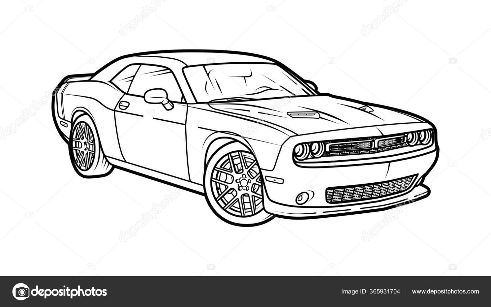 Dodge Challenger 2018 Kleurplaat