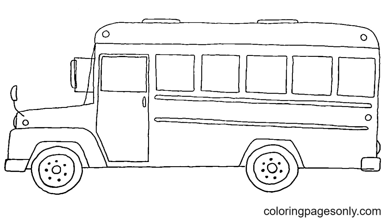 Eenvoudige Bus Kleurplaat