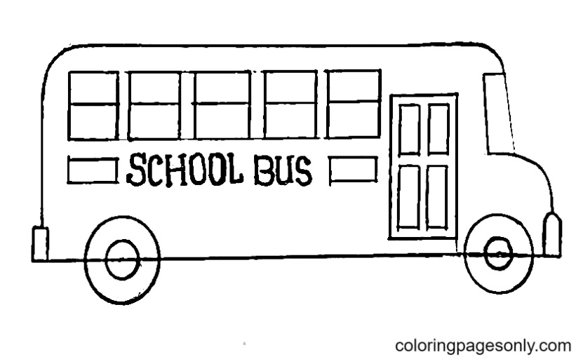 Eenvoudige Bus Kleurplaat