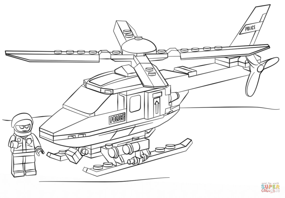 Eenvoudige Helikopter Kleurplaat