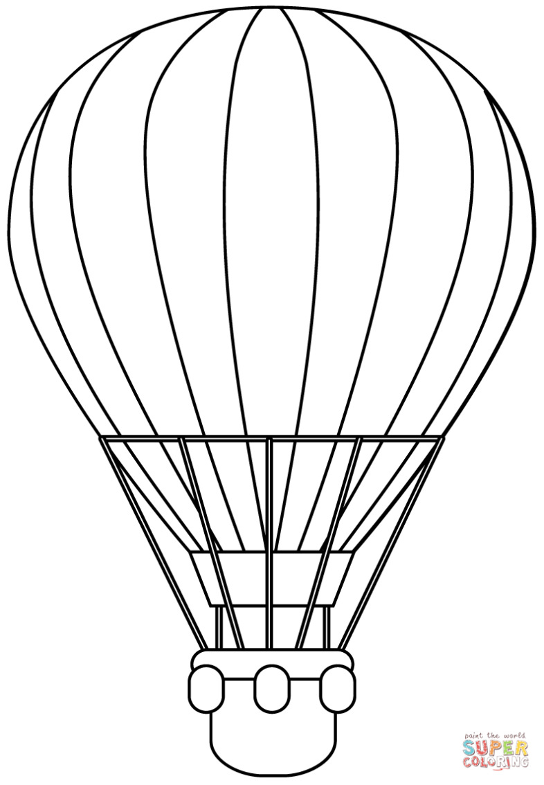 Eenvoudige Heteluchtballon Kleurplaat