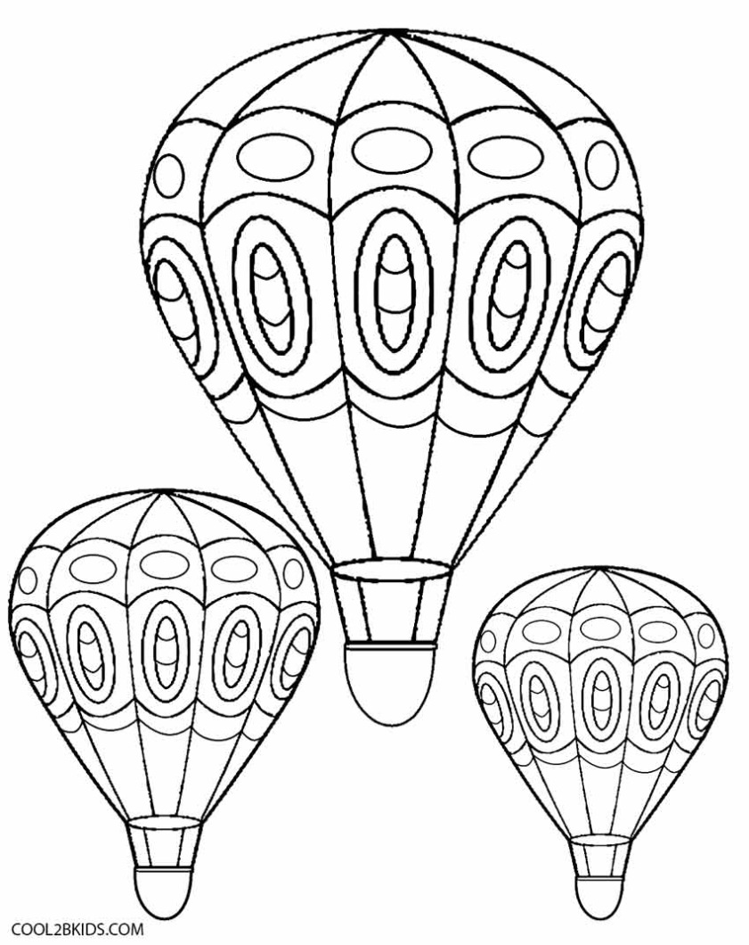 Eenvoudige Heteluchtballon Kleurplaat