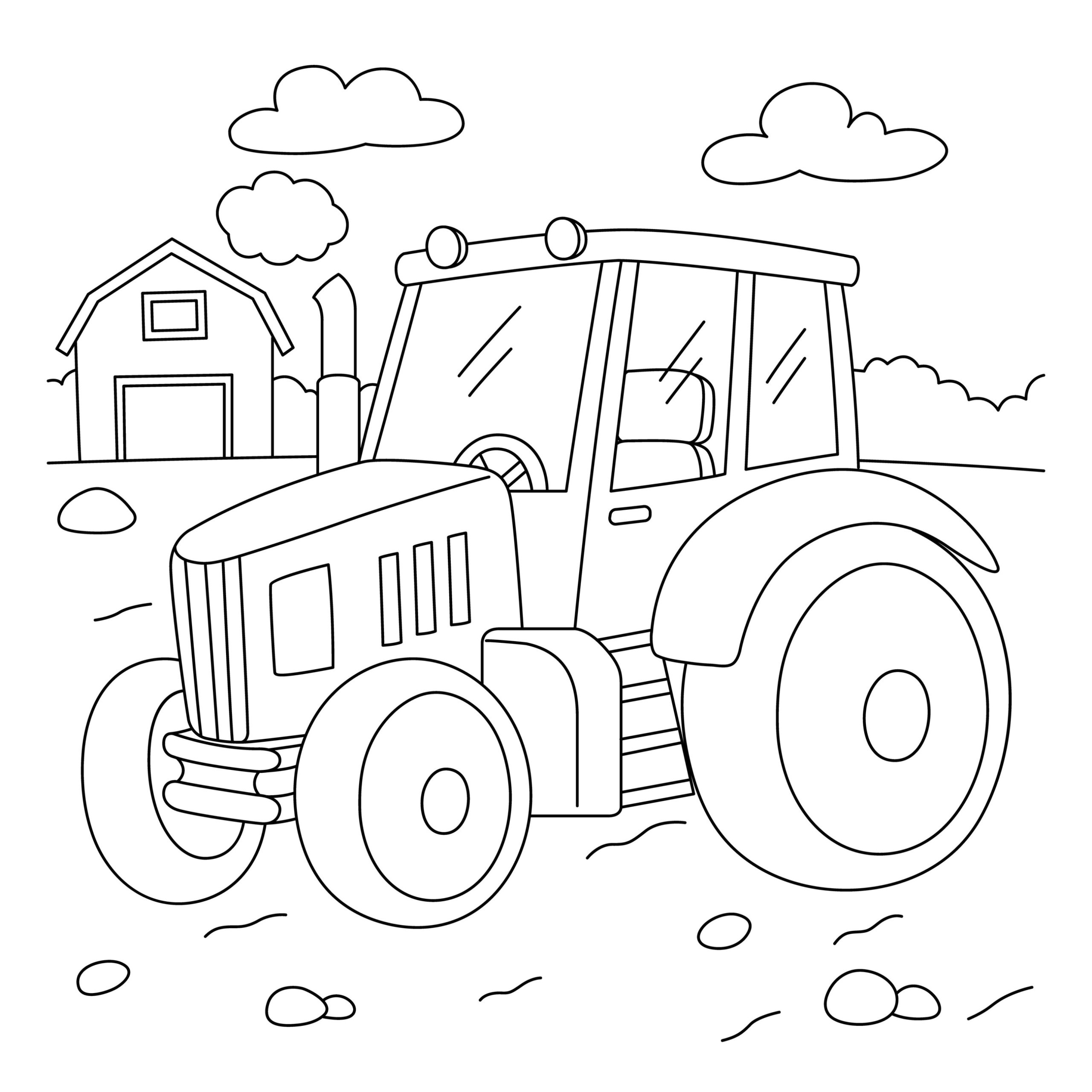 Eenvoudige Tractor Kleurplaat