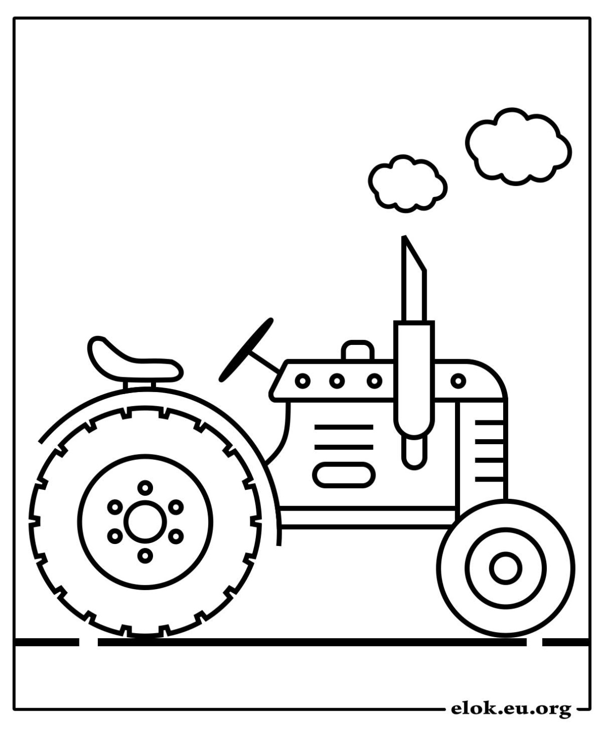 Eenvoudige Tractor Kleurplaat