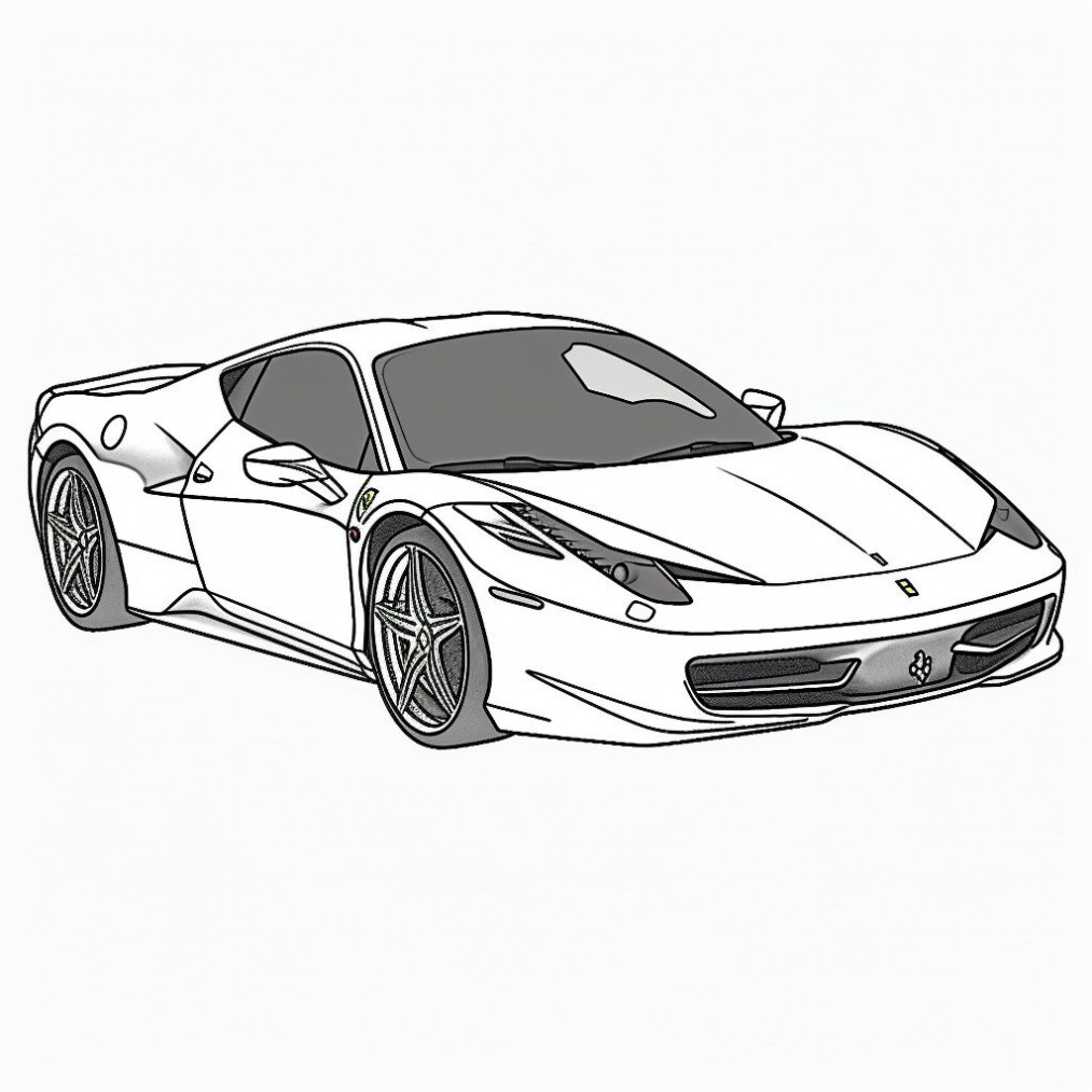 Ferrari 458 Kleurplaat