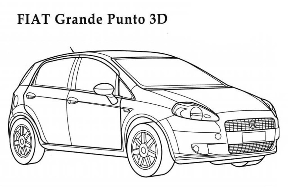 Fiat Grande Punto 3d Kleurplaat