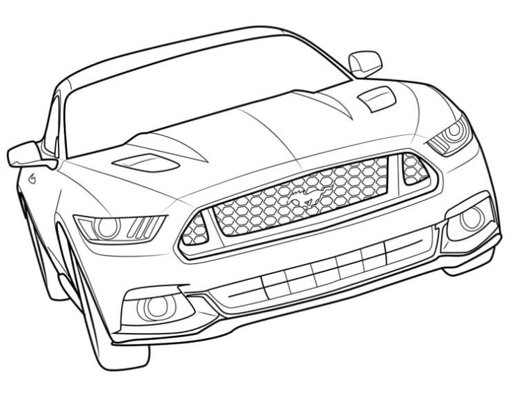 Ford Mustang 2015 Kleurplaat