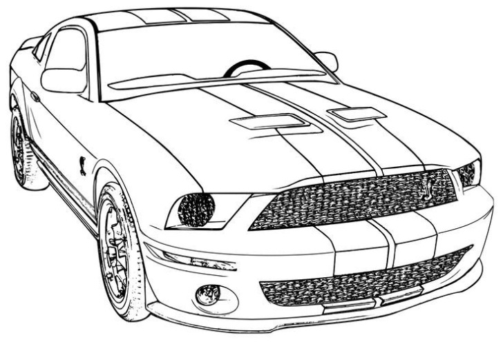 Ford Mustang Kleurplaat