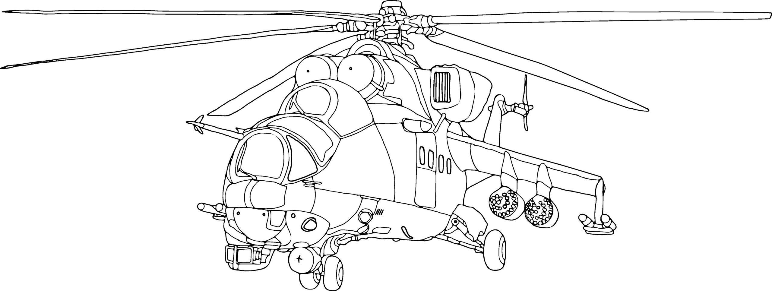 Gevechtshelikopter Kleurplaat