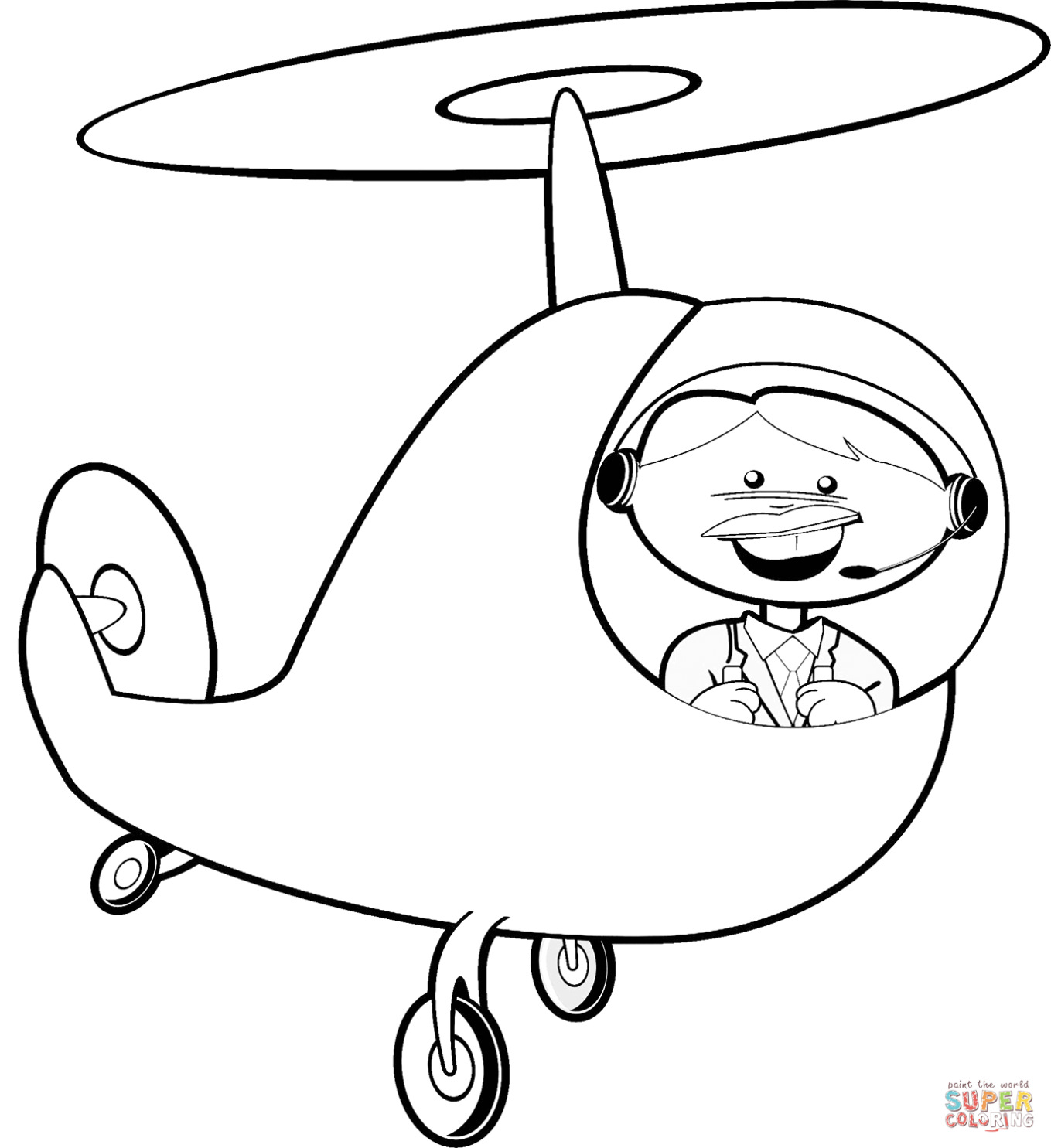 Helikopter Emoji Kleurplaat