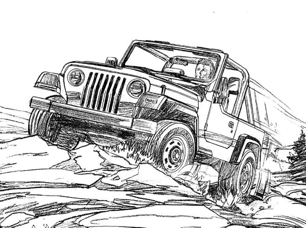 Jeep Wrangler Kleurplaat
