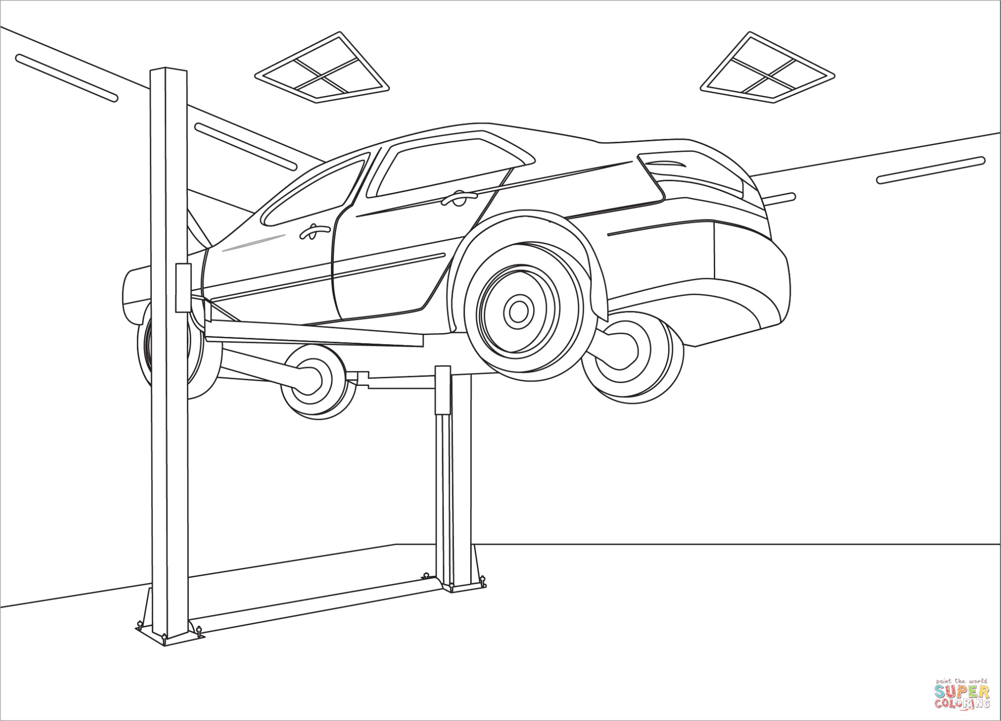 Kapotte Auto Kleurplaat