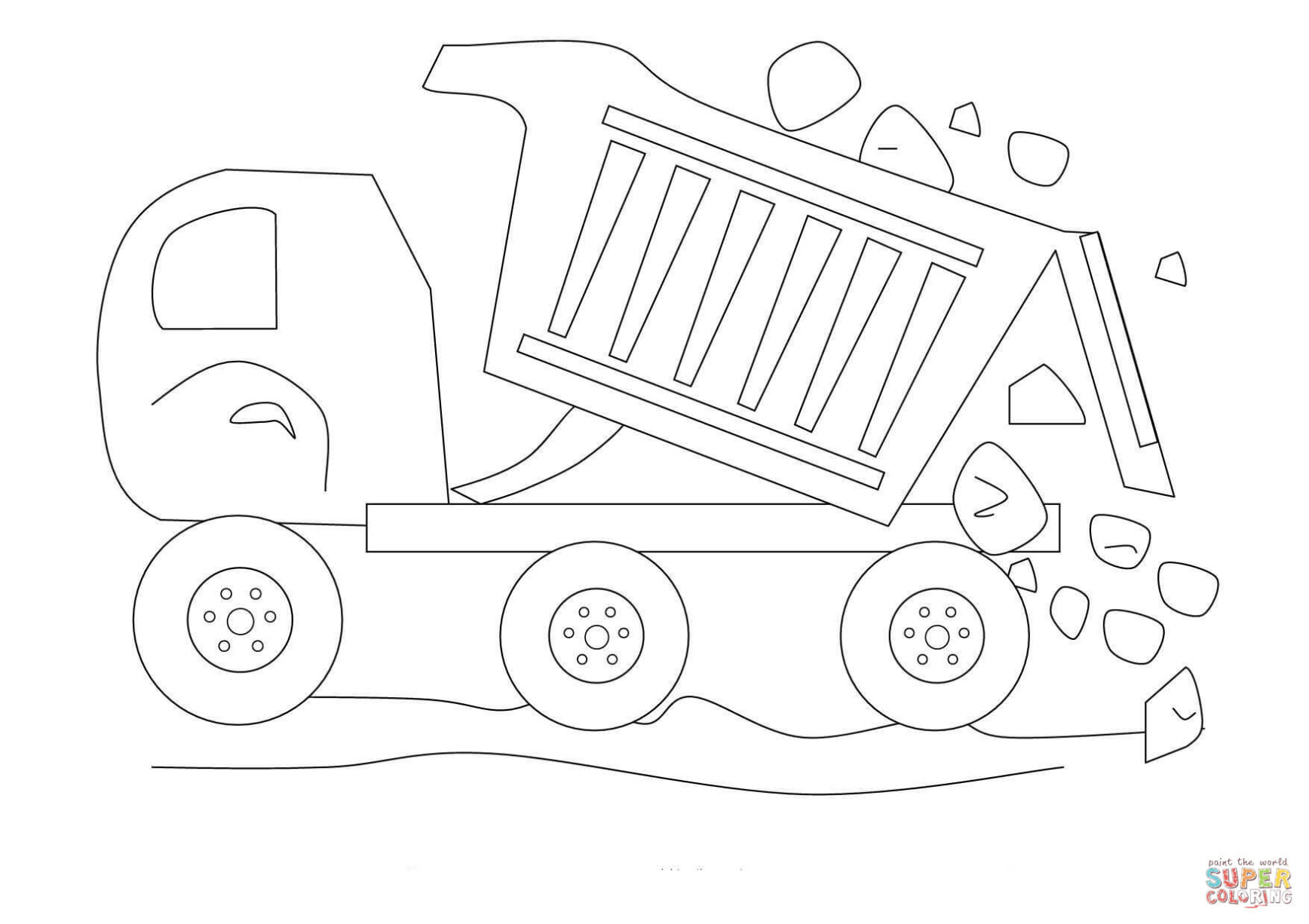 Kiepauto Met Stenen Kleurplaat