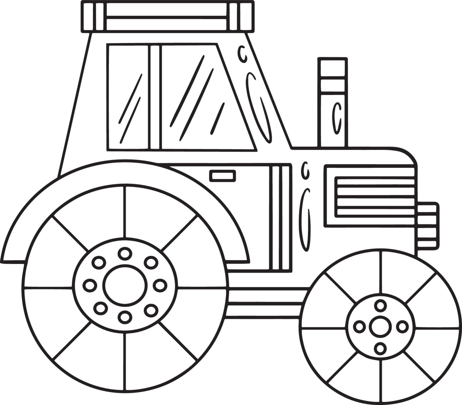 Kleurplaat De Blauwe Tractor