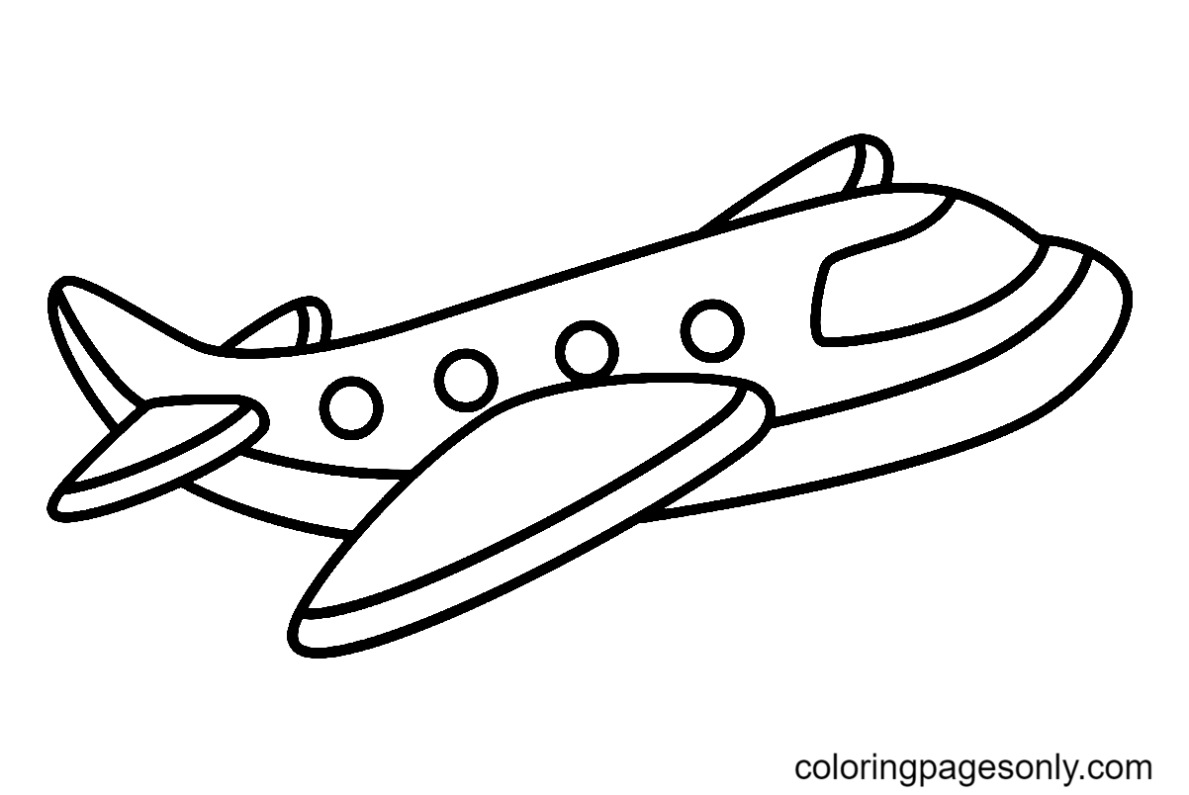 Kleurplaat Makkelijk Vliegtuig