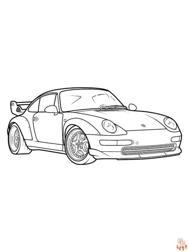 Kleurplaat Porsche 911
