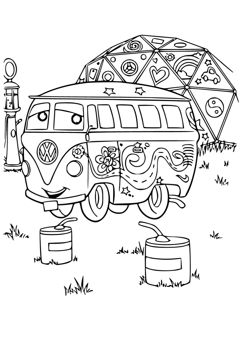 Kleurplaat Volkswagen Camper