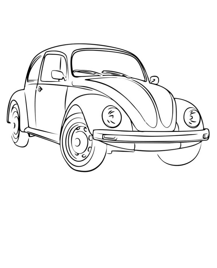 Kleurplaat Volkswagen Kever