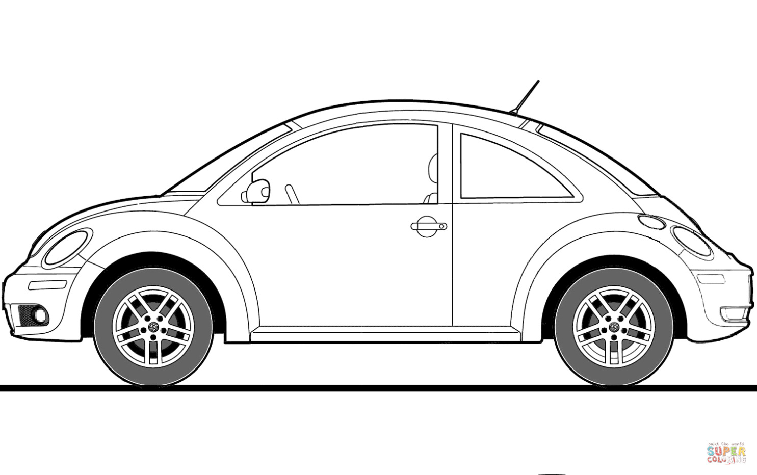 Kleurplaat Volkswagen Kever