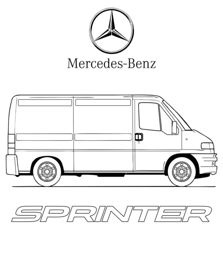 Kleurplaat Vrachtwagen Mercedes