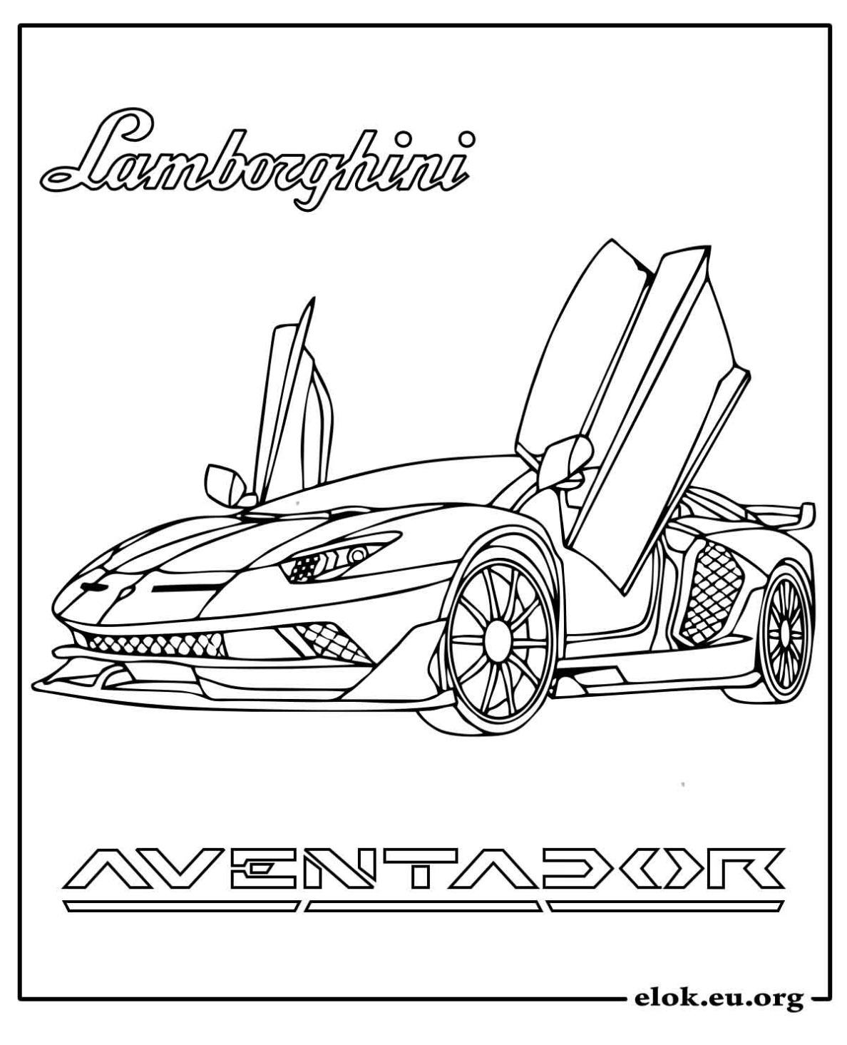 Lamborghini Aventador Kleurplaat