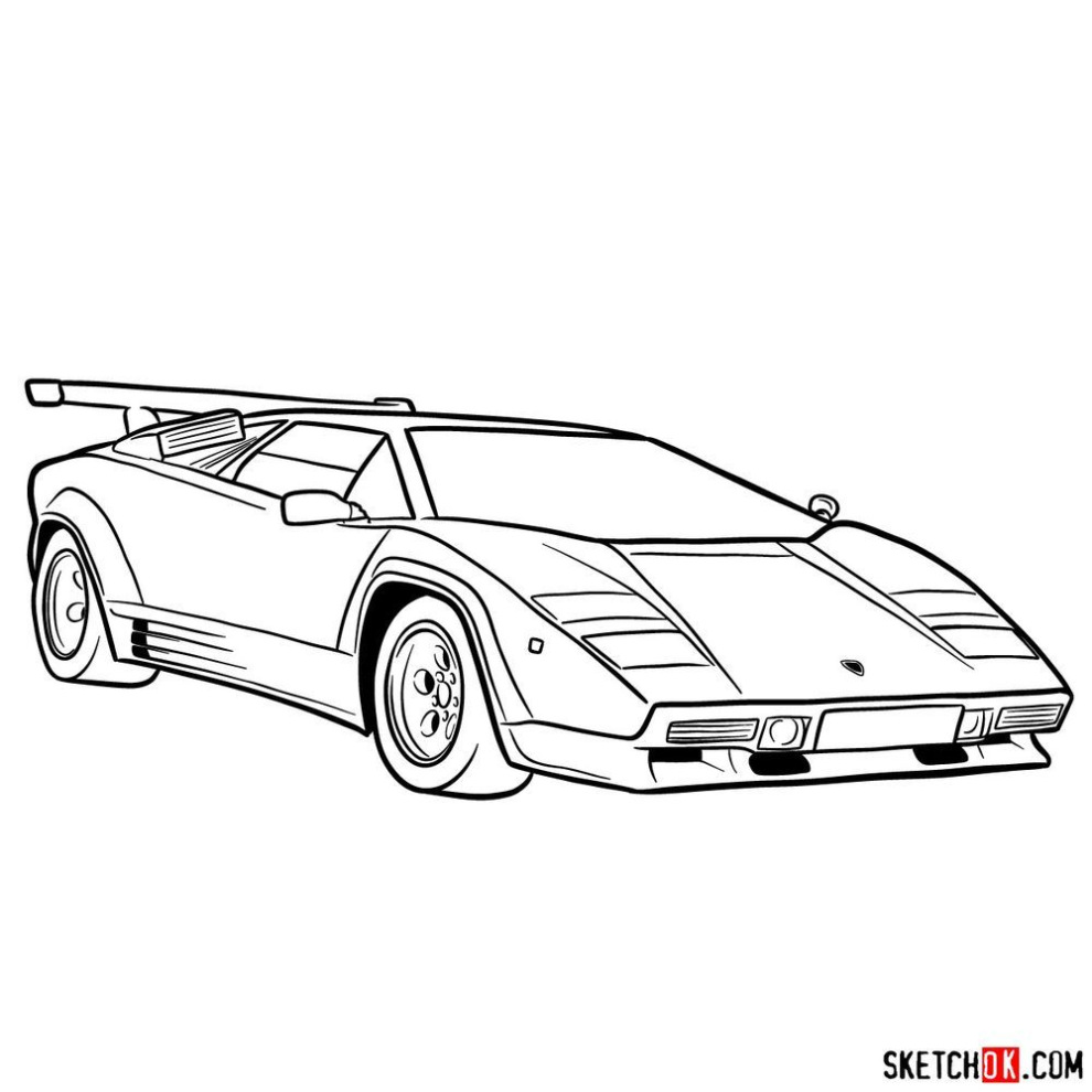 Lamborghini Countach Kleurplaat