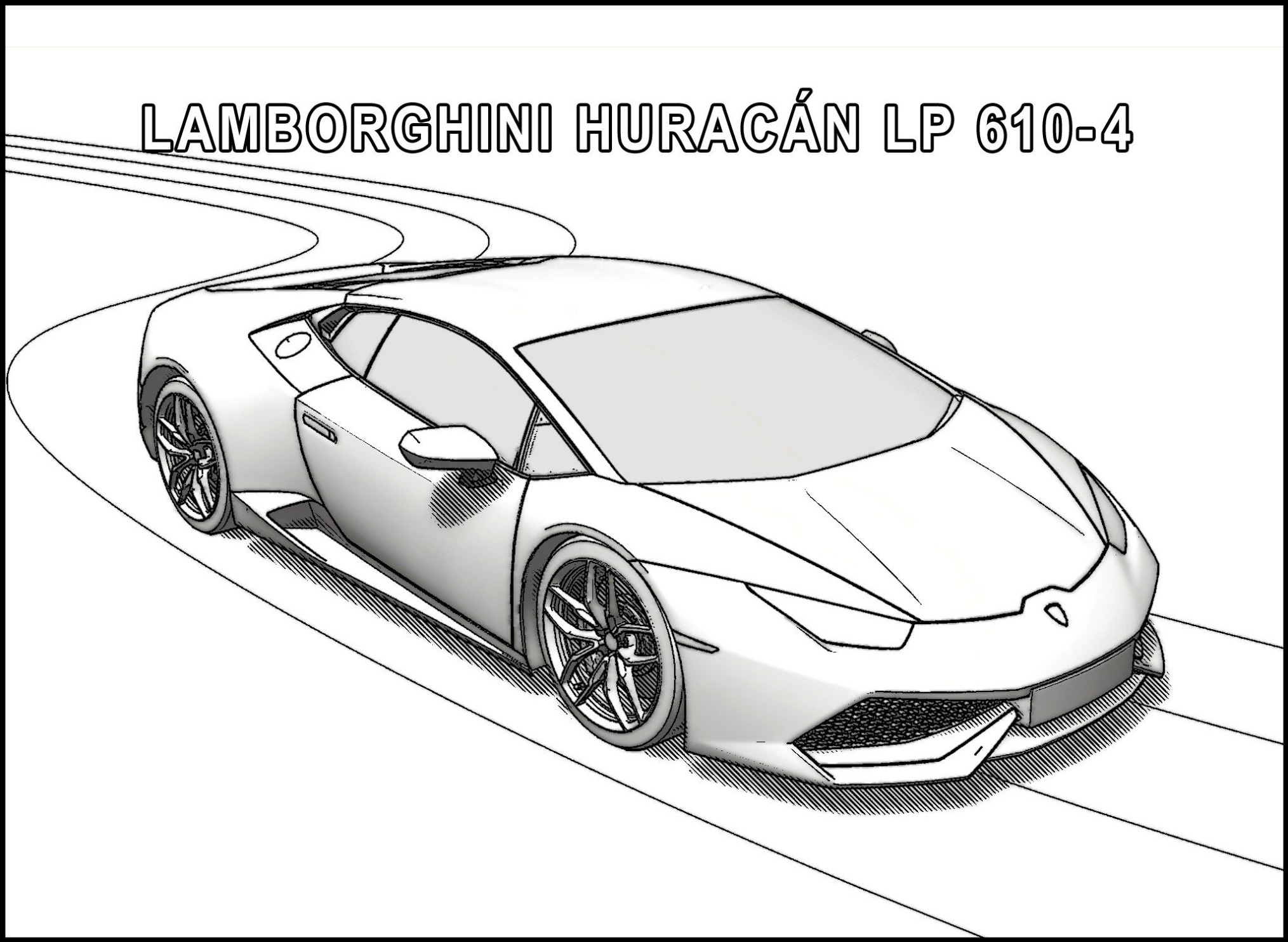 Lamborghini Huracan Performante Kleurplaat