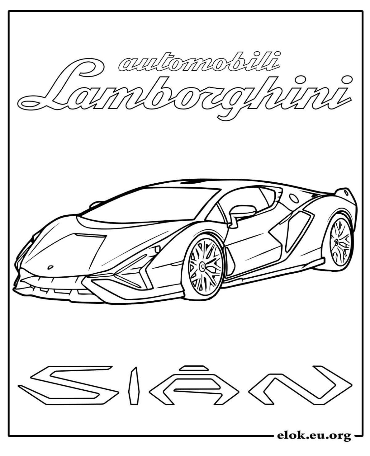 Lamborghini Sián Kleurplaat