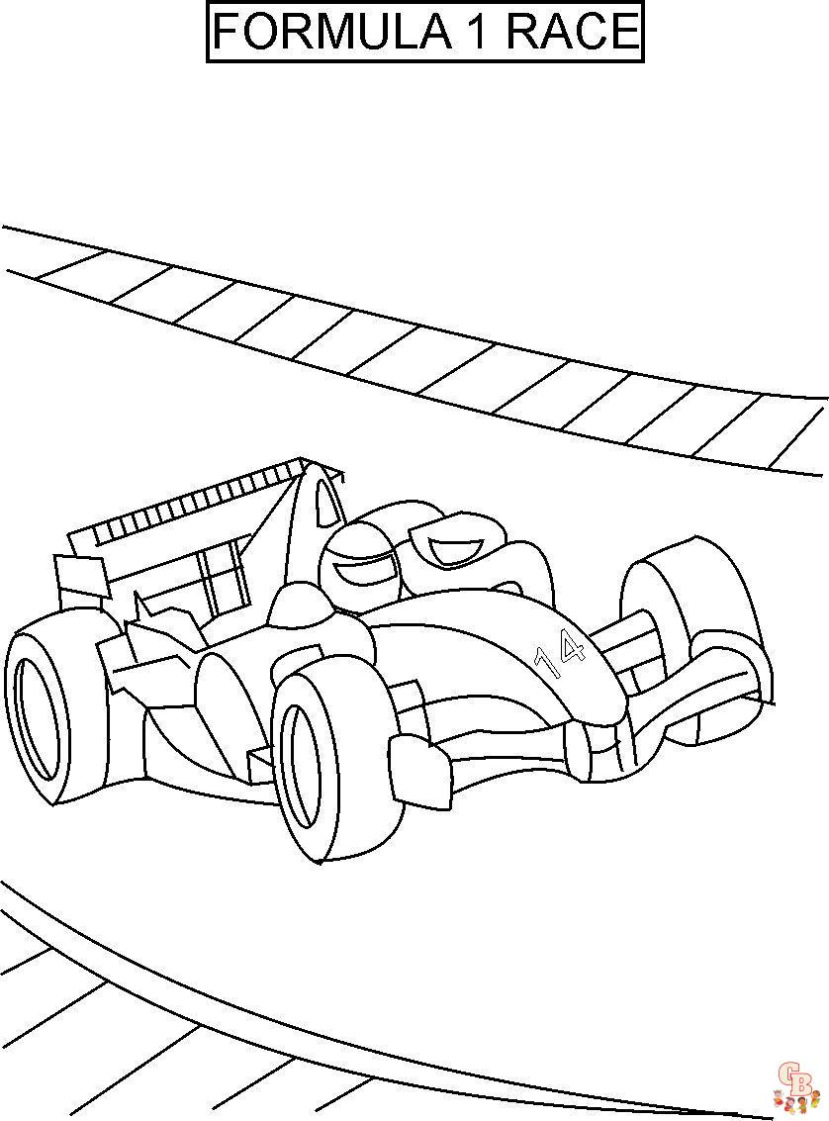 Lege formule 1 Race Auto Kleurplaat