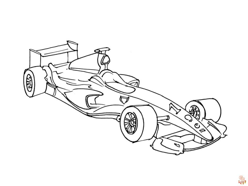 Lege formule 1 Race Auto Kleurplaat